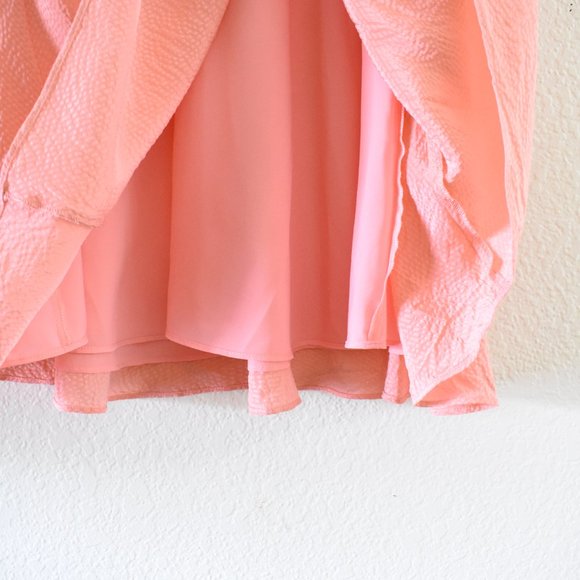 Rebecca Taylor Silk Ruffle V-Neck Dress Fit & Flare Flutter Sleeve - Picture 14 of 16